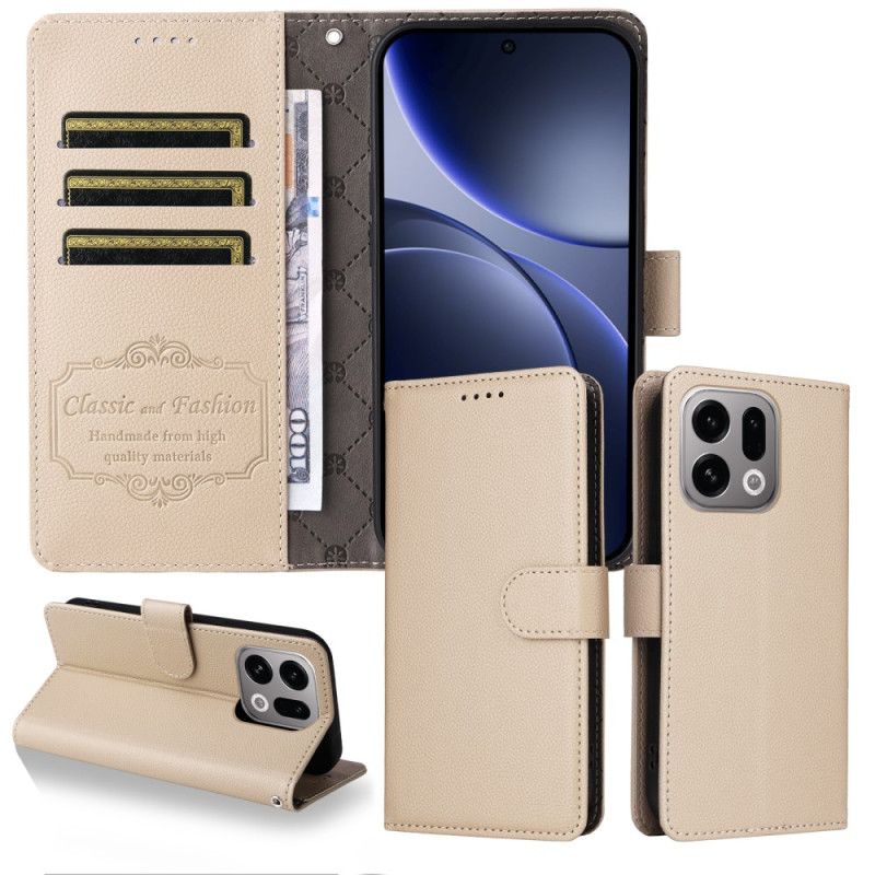 Lærdeksel Folio Deksel Oppo Find X9 5g Mobildeksel Rfid-beskyttelse