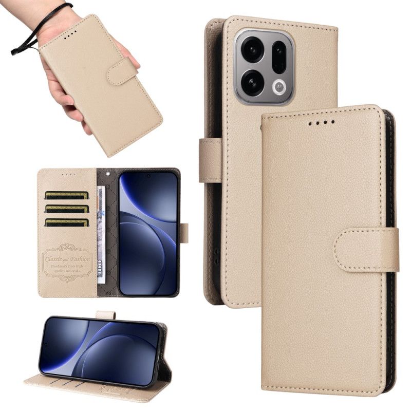 Lærdeksel Folio Deksel Oppo Find X9 5g Mobildeksel Rfid-beskyttelse