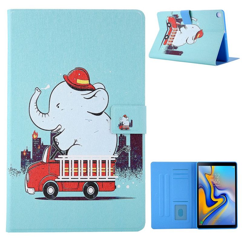Lærdeksel Folio Deksel Samsung Galaxy Tab A7 Mobildeksel Brannmann Elefant
