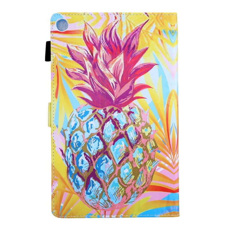 Lærdeksel Folio Deksel Samsung Galaxy Tab A7 Mobildeksel Oransje Ananas