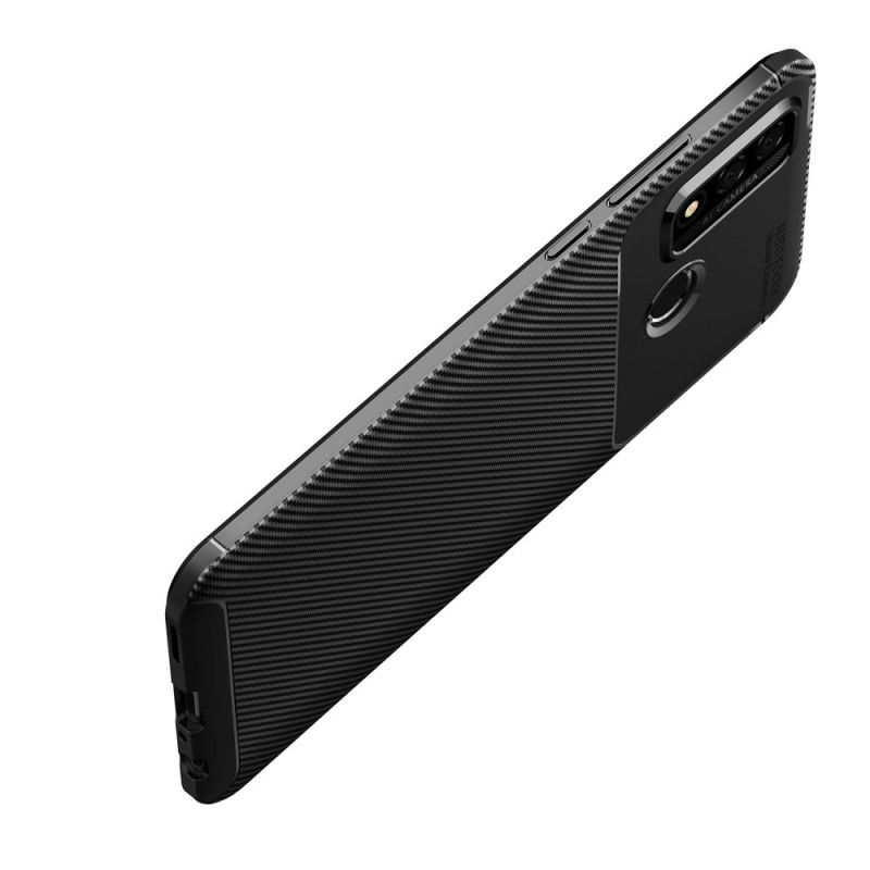 Deksel Huawei P Smart 2020 Svart Fleksibel Karbonfibertekstur