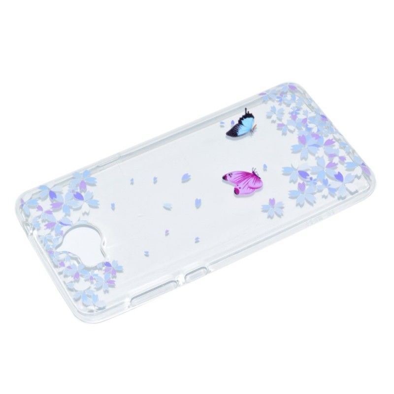 Deksel Huawei Y6 2017 Gjennomsiktige Sommerfugler Og Blomster Beskyttelse