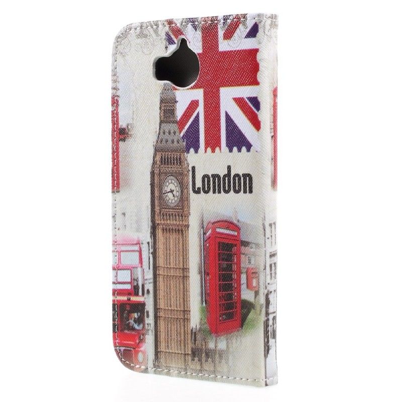 Lærdeksel Folio Deksel Huawei Y6 2017 Mobildeksel Liv I London