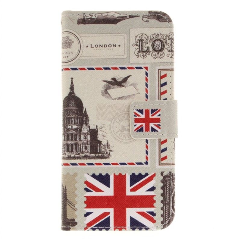 Lærdeksel Folio Deksel Huawei Y6 2017 Mobildeksel London-Tur