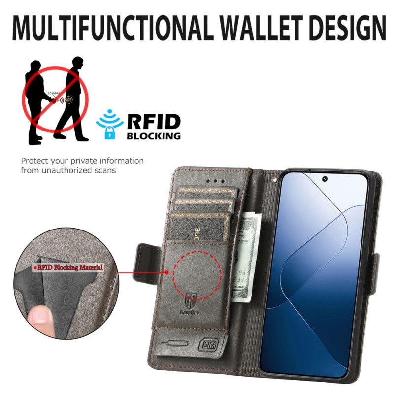 Folio Deksel Xiaomi 14t Tofarget Caseneo Beskyttelse Deksel