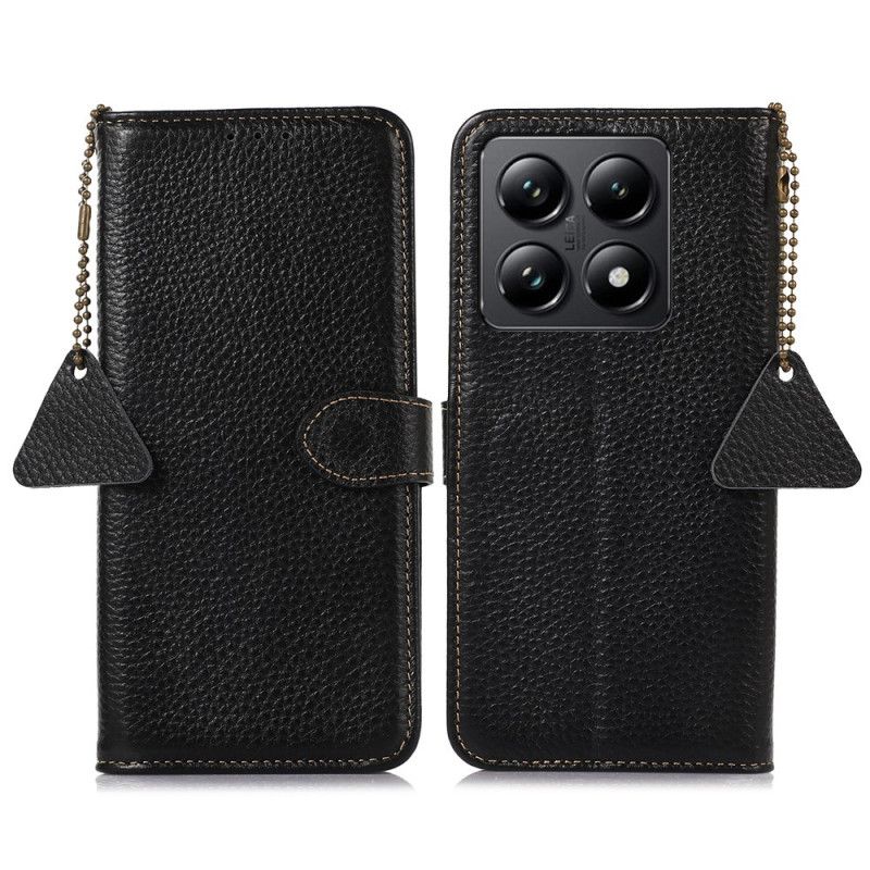 Lærdeksel Folio Deksel Xiaomi 14t Genuine Leather Litchi Texture Rfid