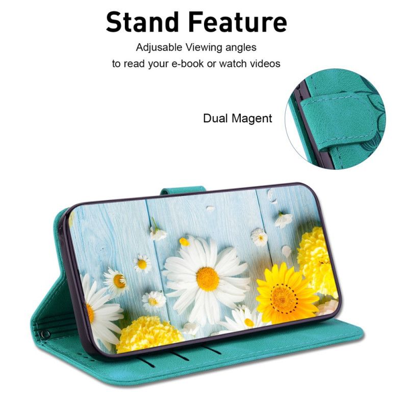 Lærdeksel Folio Deksel Xiaomi 14t Liljeblomster