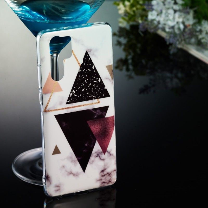 Deksel Huawei P30 Pro Mobildeksel Marmor Lilla Trekanter