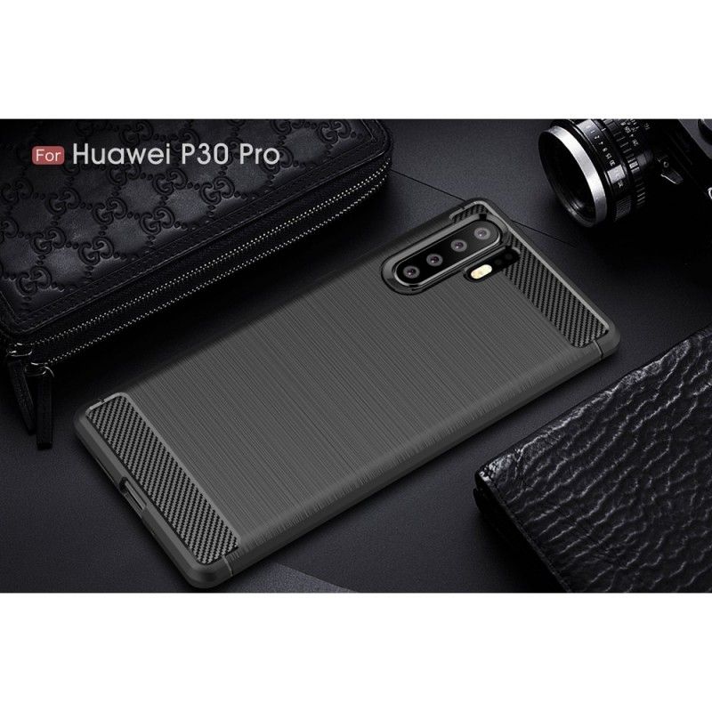 Deksel Huawei P30 Pro Svart Børstet Karbonfiber