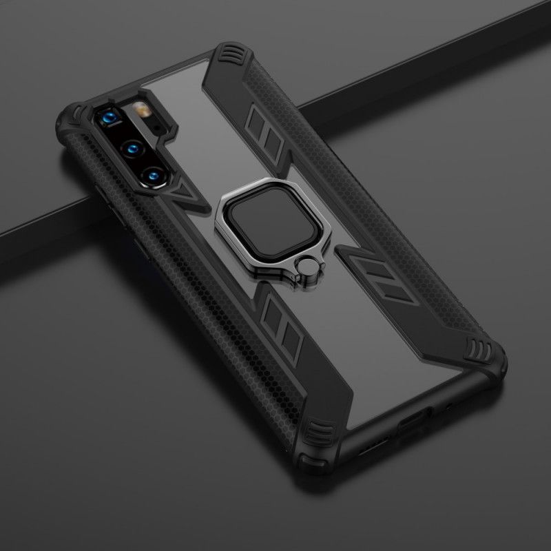 Deksel Huawei P30 Pro Svart Kriger Med Ring