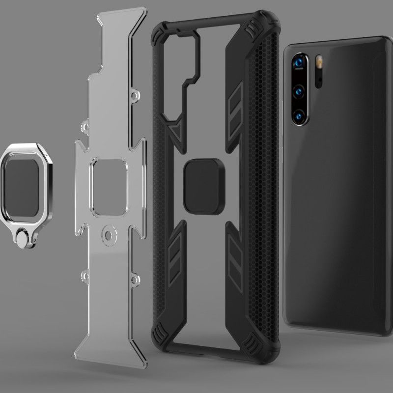 Deksel Huawei P30 Pro Svart Kriger Med Ring