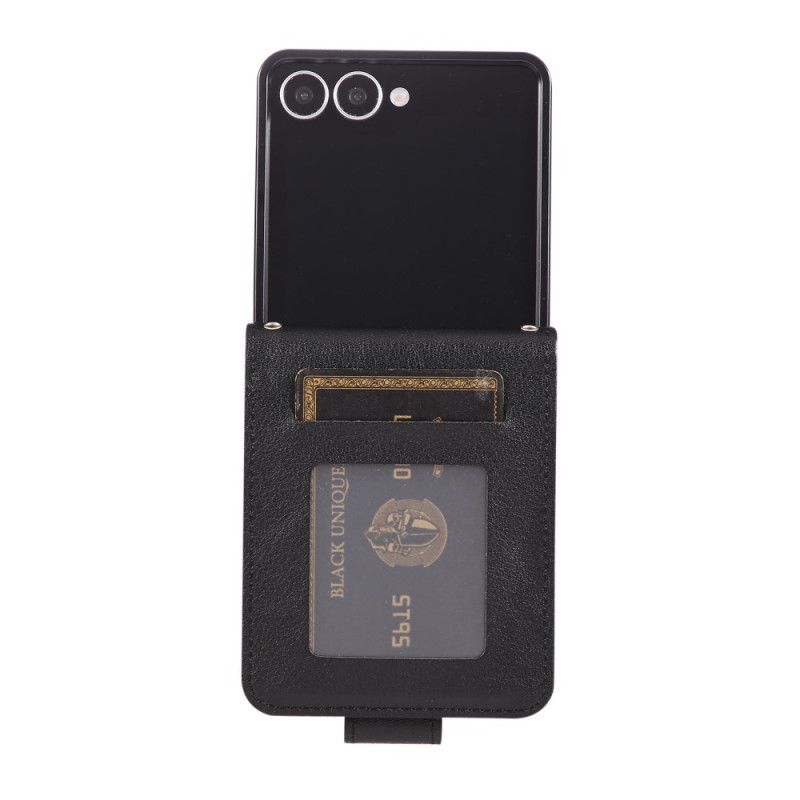 Case Etui Samsung Galaxy Z Flip 7 Mobildeksel Kortholder I Kunstskinn