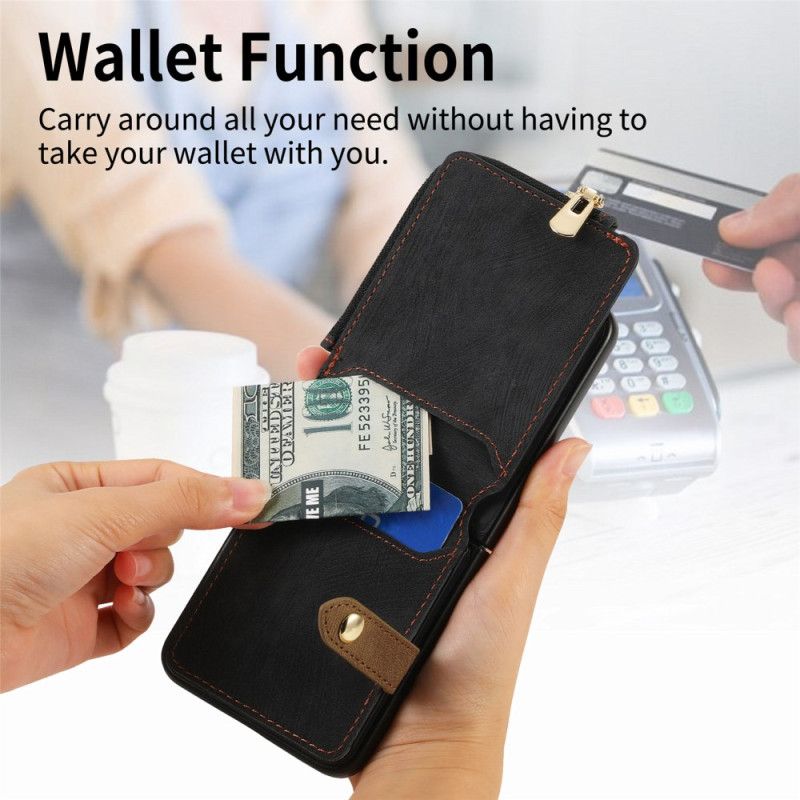 Deksel Samsung Galaxy Z Flip 7 Glidelåslomme Og Kortholder