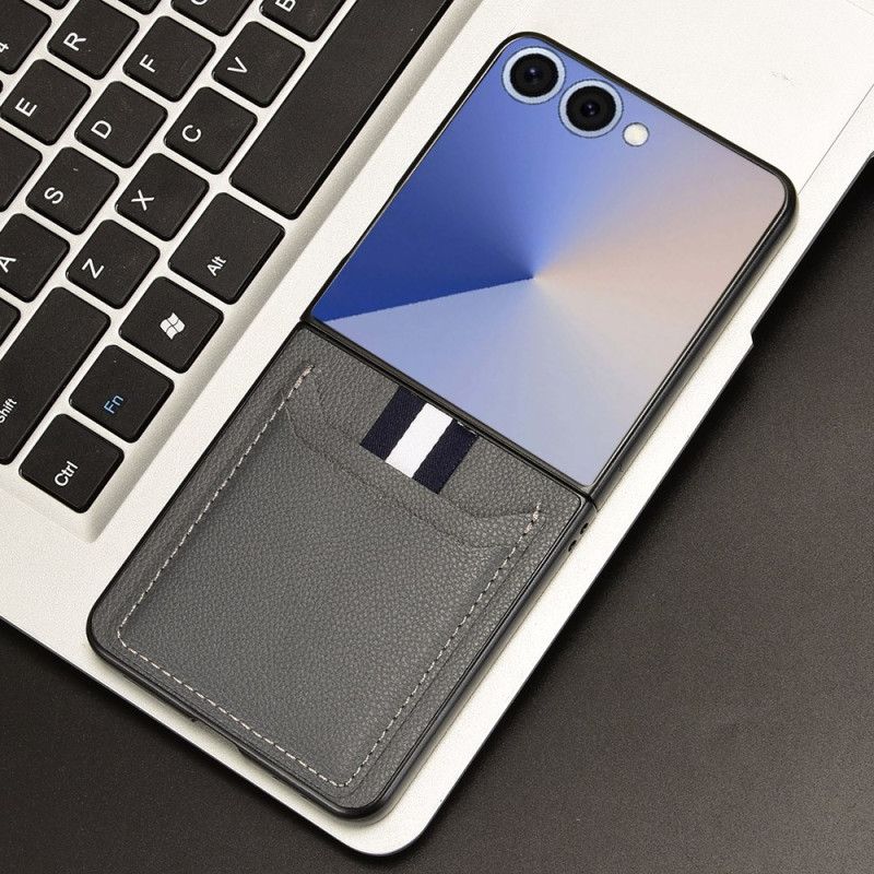 Deksel Samsung Galaxy Z Flip 7 Kortholder I Skinnstil Beskyttelse Deksel