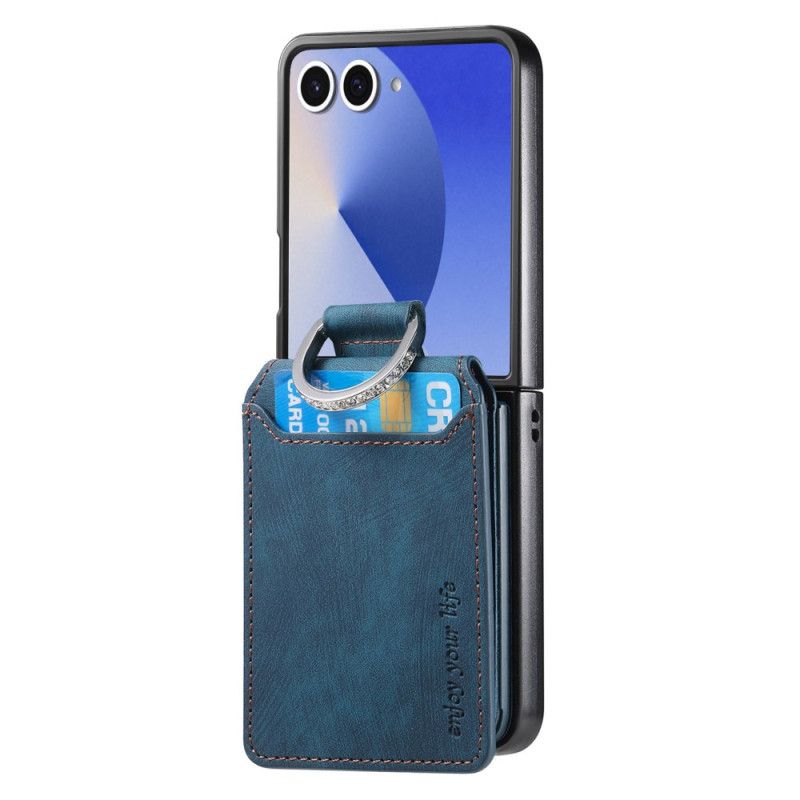 Deksel Samsung Galaxy Z Flip 7 Kortholder Og Holder Med Vintage-effekt