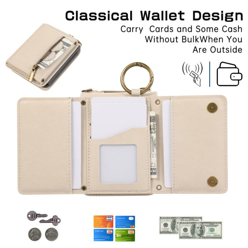 Deksel Samsung Galaxy Z Flip 7 Lommebok Og Skulderstropp Beskyttelse Deksel