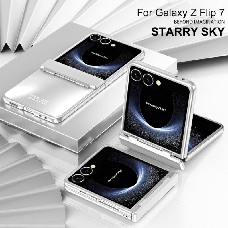 Deksel Samsung Galaxy Z Flip 7 Mobildeksel Metallisk Effekt Med Hengsel