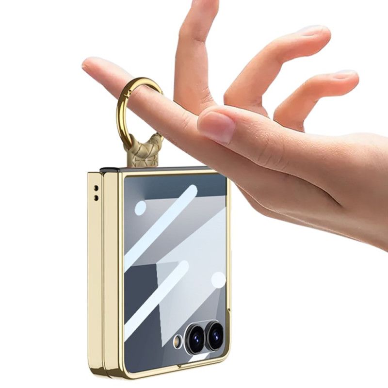 Deksel Samsung Galaxy Z Flip 7 Mobildeksel Vevd Tekstur Med Ringholder