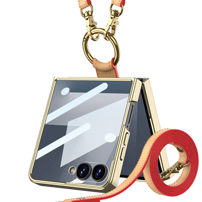 Deksel Samsung Galaxy Z Flip 7 Ringholder Og Avtakbar Skulderstropp Beskyttelse Deksel