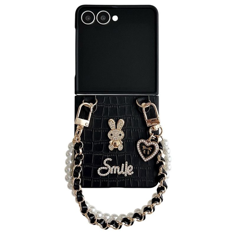 Deksel Samsung Galaxy Z Flip 7 Smiley Bunny Med Armbånd