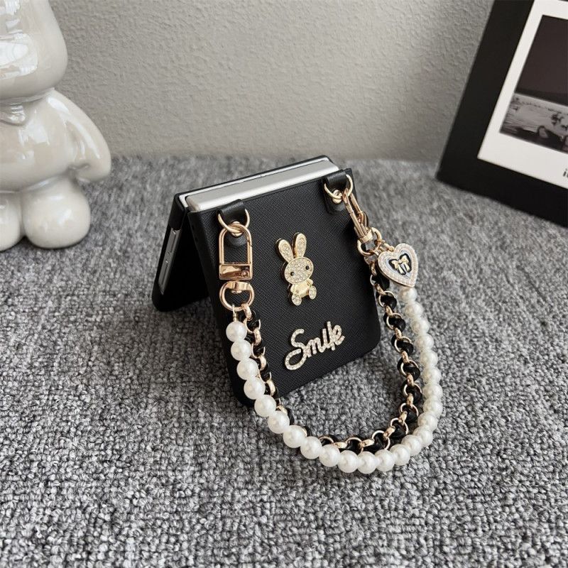 Deksel Samsung Galaxy Z Flip 7 Smiley Bunny Med Armbånd