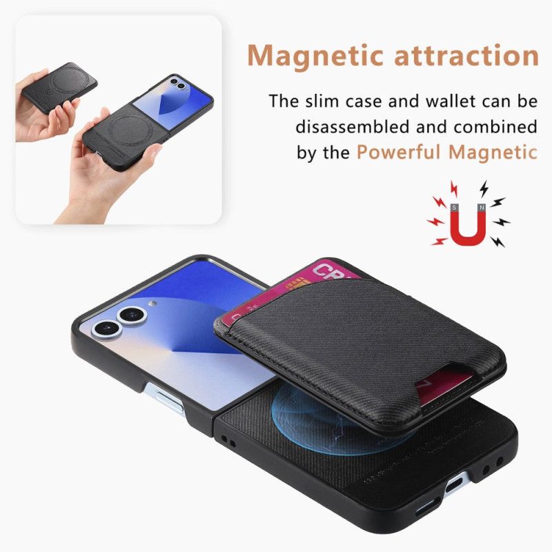 Deksel Til Samsung Galaxy Z Flip 7 Magnetisk Med Holder Og Avtakbar Kortholder