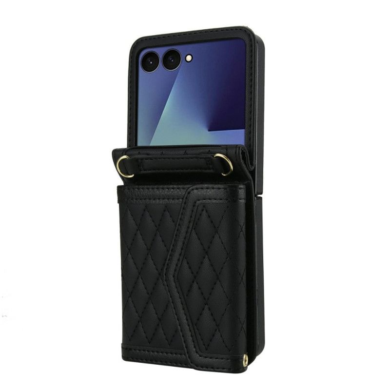 Deksel Til Samsung Galaxy Z Flip 7 Polstret Kortholder Og Skulderstropp