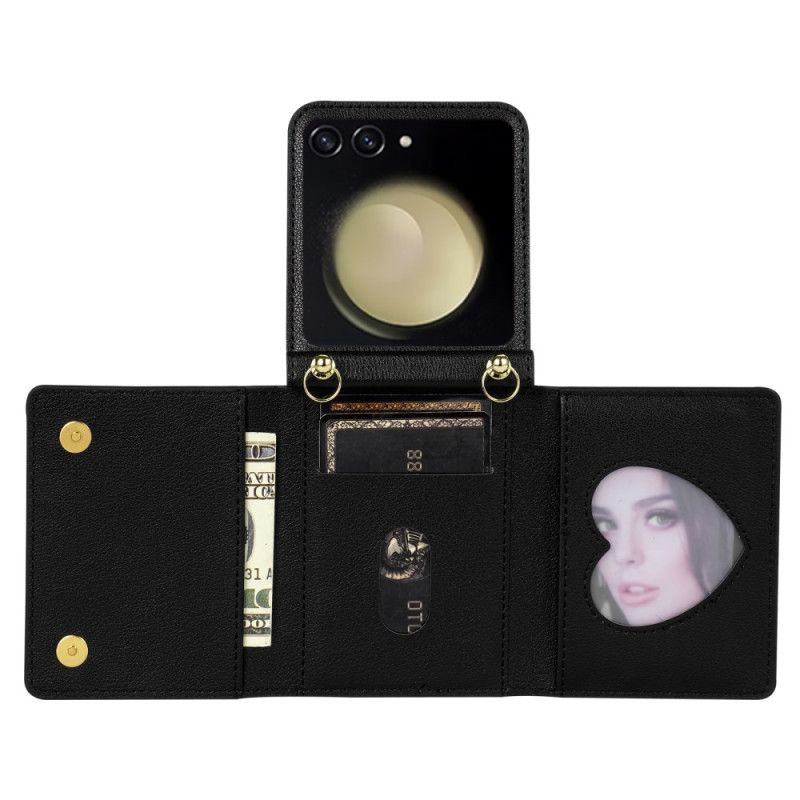 Etui Til Samsung Galaxy Z Flip 7 Rfid-lommebok Og Skulderstropp