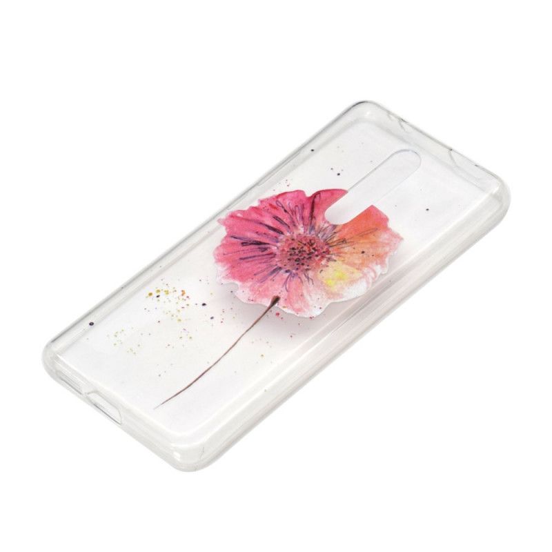 Deksel for Xiaomi Mi 9T / Mi 9T Pro Gjennomsiktig Akvarellvalmue