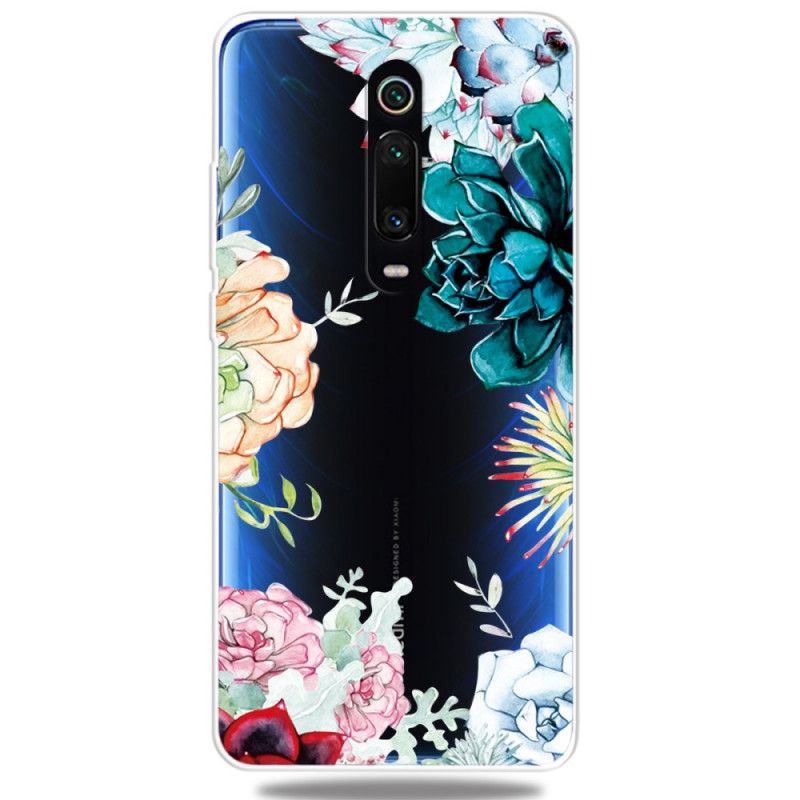 Deksel Xiaomi Mi 9T / Mi 9T Pro Gjennomsiktige Akvarellblomster