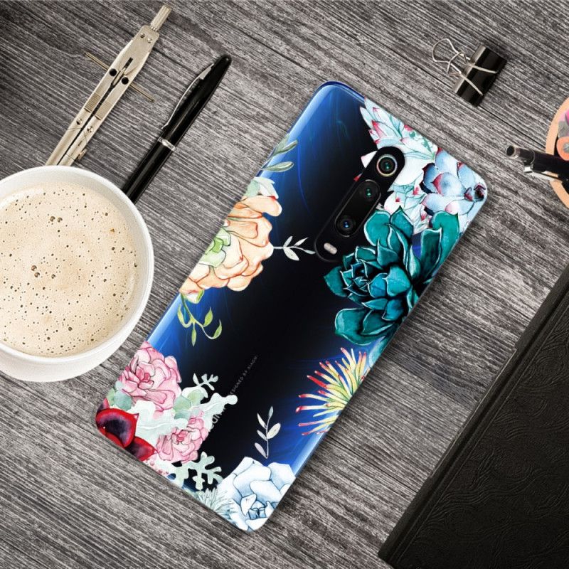 Deksel Xiaomi Mi 9T / Mi 9T Pro Gjennomsiktige Akvarellblomster