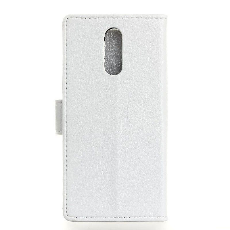 Lærdeksel Folio Deksel Xiaomi Mi 9T / Mi 9T Pro Hvit Sydd Litchi-Effekt