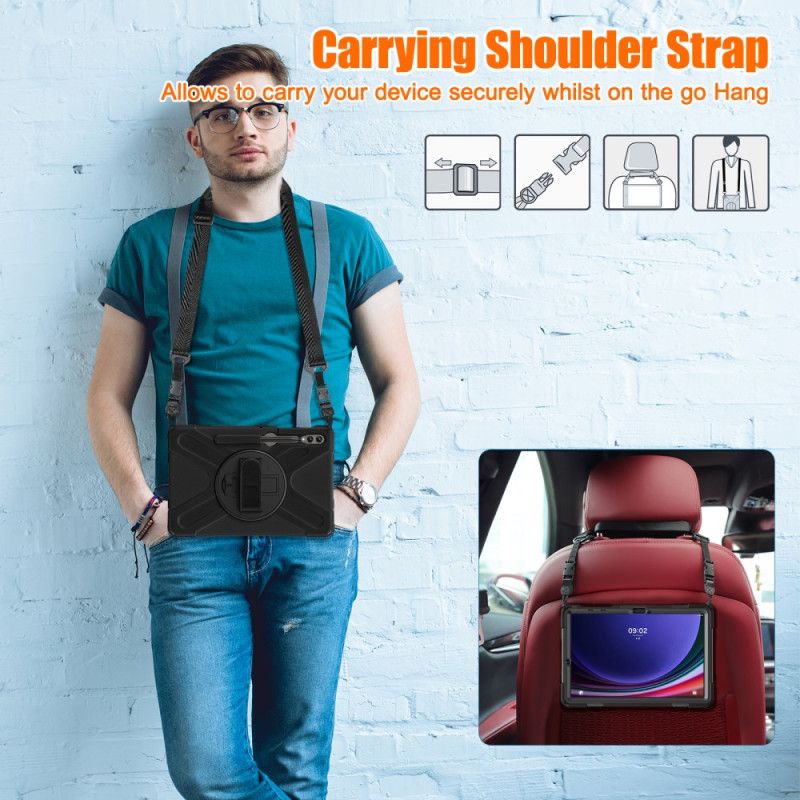 Deksel Samsung Galaxy Tab S10 Plus Slitesterkt Stativ Og Skulderstropp