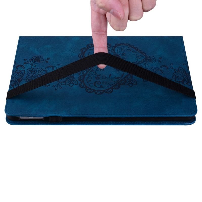 Etui Samsung Galaxy Tab S10 Plus Hjerter Med Semsket Skinneffekt