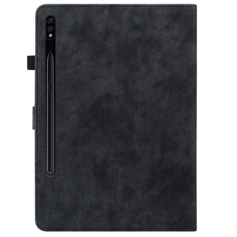 Folio Deksel Samsung Galaxy Tab S10 Plus Liten Tiger Med Semsket Skinneffekt