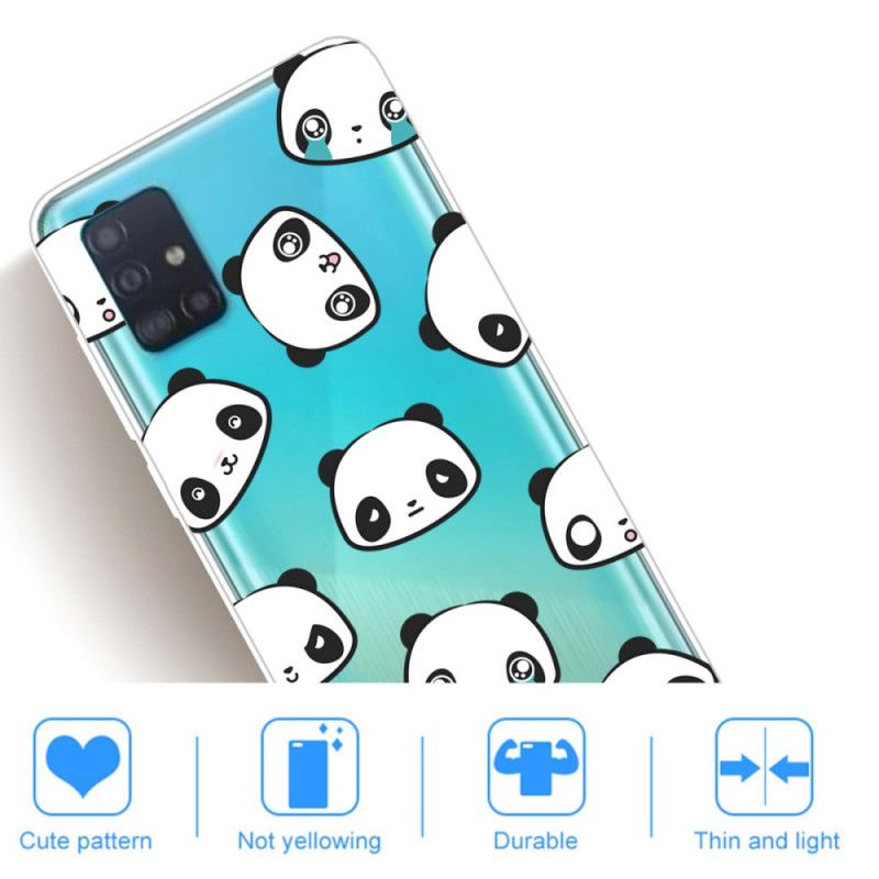 Deksel for Samsung Galaxy A31 Gjennomsiktige Sentimentale Pandaer