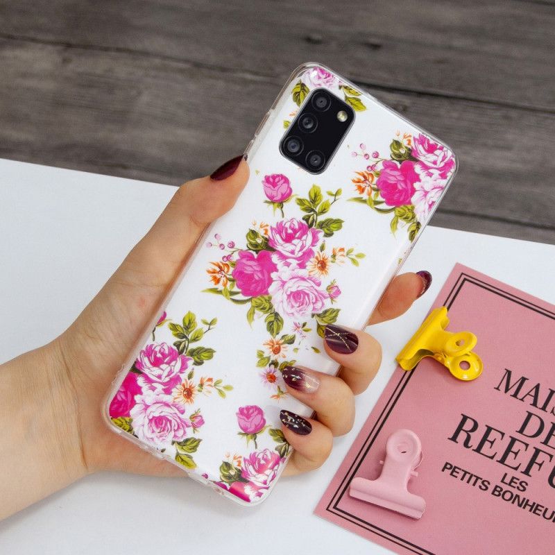 Deksel Samsung Galaxy A31 Fluorescerende Frihetsblomster