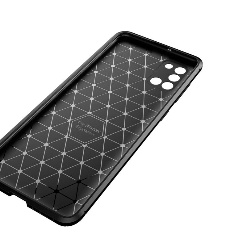Deksel Samsung Galaxy A31 Svart Fleksibel Karbonfibertekstur