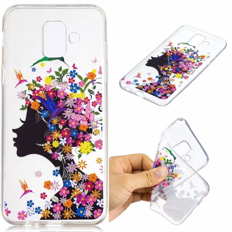 Deksel Samsung Galaxy A6 Mobildeksel Gjennomsiktig Blomsterhår