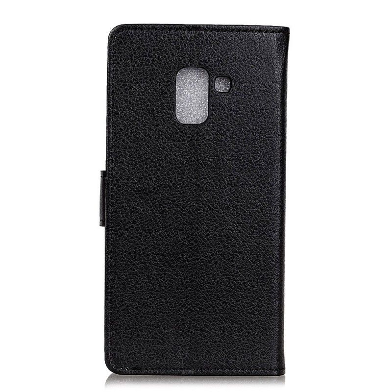 Folio Deksel for Samsung Galaxy A6 Svart Skinneffekt