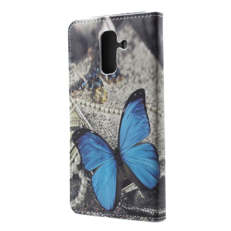 Folio Deksel Samsung Galaxy A6 Blå Sommerfugl