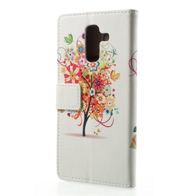 Folio Deksel Samsung Galaxy A6 Grønn Blomstrende Tre