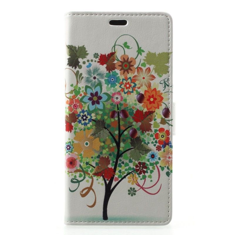 Folio Deksel Samsung Galaxy A6 Grønn Blomstrende Tre