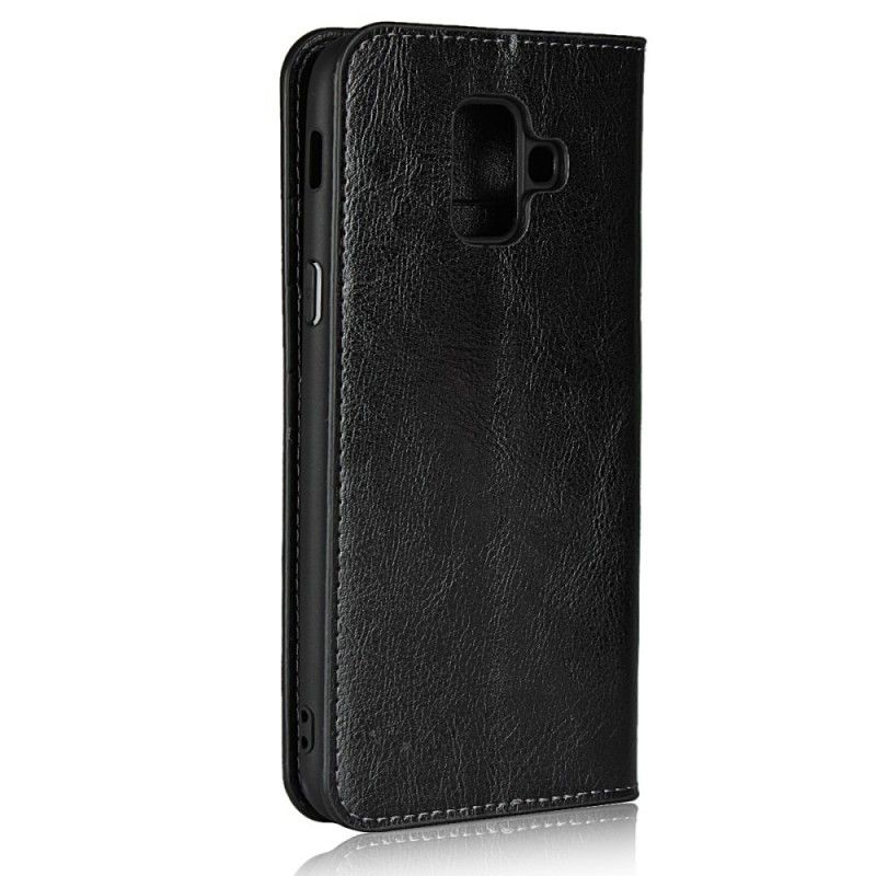 Folio Deksel Samsung Galaxy A6 Svart Ikke Lenger Gammelskinn Anti-fall