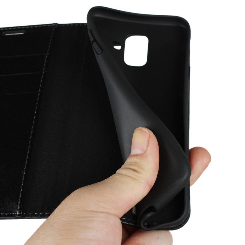 Folio Deksel Samsung Galaxy A6 Svart Ikke Lenger Gammelskinn Anti-fall