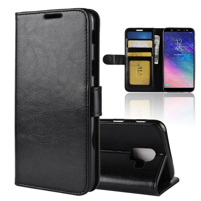 Folio Deksel Samsung Galaxy A6 Svart Skinneffekt