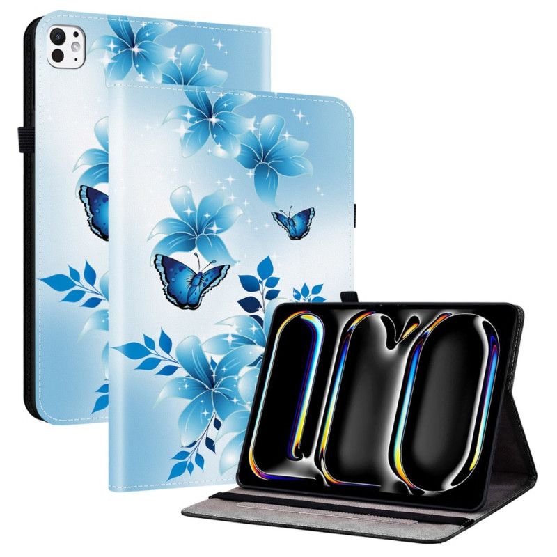 Case Etui iPad Pro 13 (2025) Mobildeksel Blå Sommerfugler