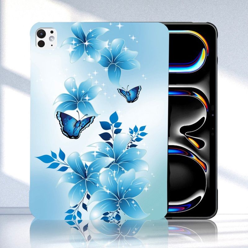 Deksel iPad Pro 13 (2025) Blå Sommerfugler Beskyttelse Deksel