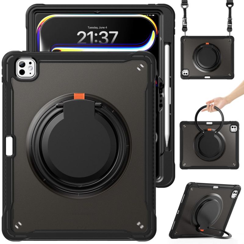 Deksel iPad Pro 13 (2025) Roterende Stativ Og Skulderstropp
