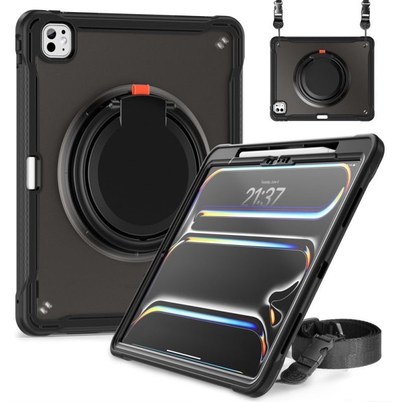 Deksel iPad Pro 13 (2025) Roterende Stativ Og Skulderstropp